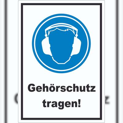 HB-Druck Gehörschutz tragen Aufkleber A7 (74x105mm)