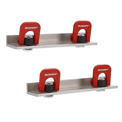 Milescraft 4032 Cam Stops XL 2-delige T-track stops, Geanodiseerd, 15 cm lang