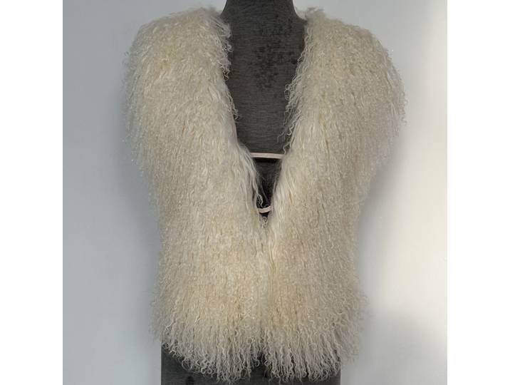 Gilet en fourrure de mouton de Mongolie véritable pour femme, style streetwear, haut cache-cœur en fourrure de mouton véritable