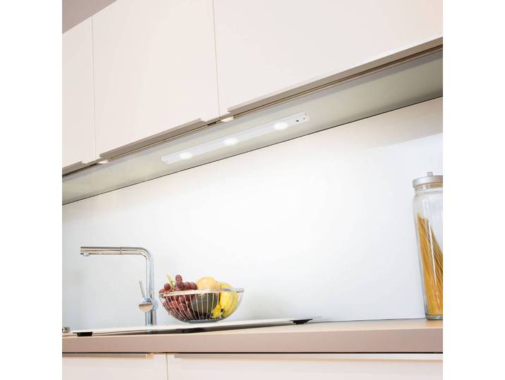 Müller-Licht LED-Unterschrankleuchte Peppa Sensor, 82cm, weiß Sensor, weiß / opal, für Küche, Aluminium, Modern