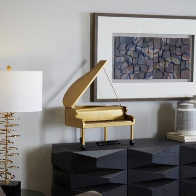 ARCILLA ELEMENTAL Gold Metal Piano Instrument Sculpture