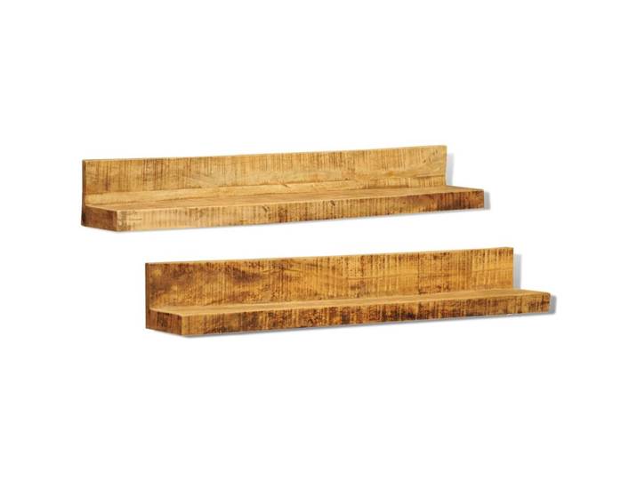 vidaXL Wandregale 2er set Massivholz, Braun, Holz, Mangoholz, Rechteckig, 110x16x16 cm, Wohnzimmer, Regale, Wandregale