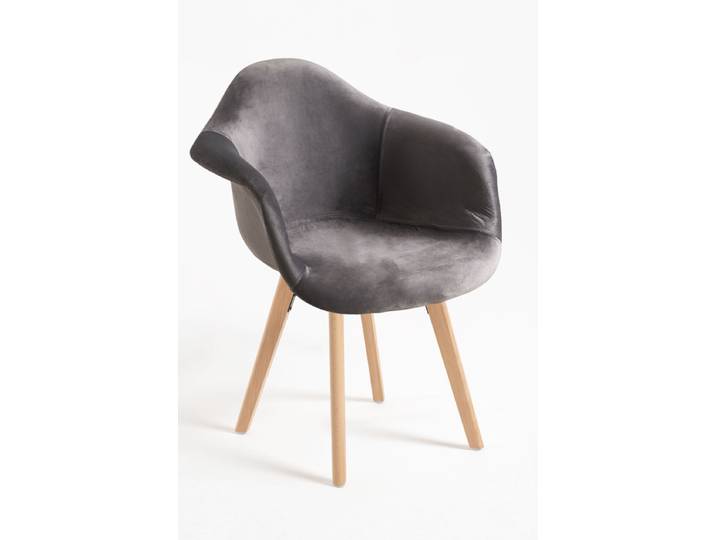 2er Set Belu Samt Stühle - Gris dunkel