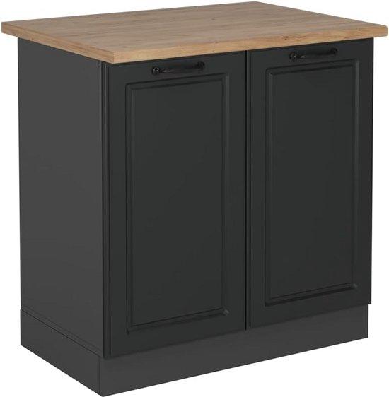 Famanu Basis Schrank für Küchenspüle 80 cm - anthrazit Eiche