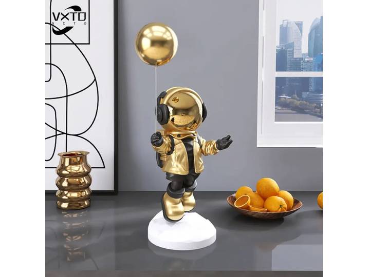 Ornements en résine d'astronaute en ballon, artisanat de décoration pour la maison, statue, figurines de bureau, décoration, Sculpture de bibliothèque, artisanat