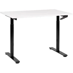 SCHREIBTISCH weißschwarz 120/72 cm manuell höhenverstellbar Destin IV