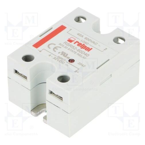 Relpol Relais: Halbleiter USteuer: 4÷32VDC 40A 48÷660VAC RSR52 IP20 (RSR52-60D40)