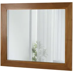 Teak-Wandspiegel MCW-M75, Badspiegel, Holzrahmen, hochwertiges B-Grade-Teak (Kernholz, 20-30 Jahre), 71x80cm