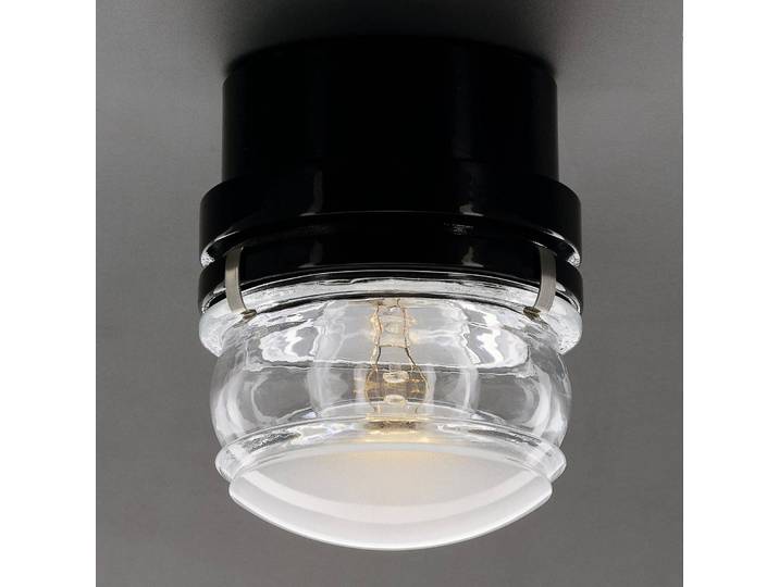 Oluce Designer Wandlampe Fresnel, schwarz, für Badezimmer, Metall, Design, Wandleuchte, Wandlampe Innen