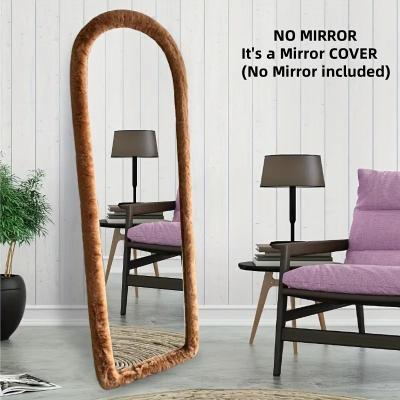 Uplift Picks Plush Full Length Mirror Cover Stretchy Non Slip Bedroom Decor brown