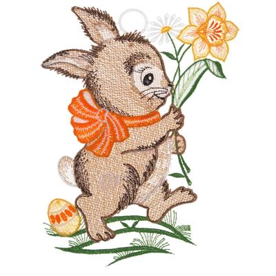 Fensterbild "Fensterbild "Hase" farbig", bunt, B:16cm H:22cm, Polyester, W. REUTER & SOHN - PLAUENER SPITZE, Fensterbilder