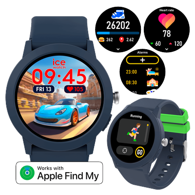 Smartwatch ICE-WATCH, blau (blau, blau), Smartwatches, Kinder, Smartwatch, Armbanduhr, Kinderuhr, Silikonarmband, Bluetooth, digital