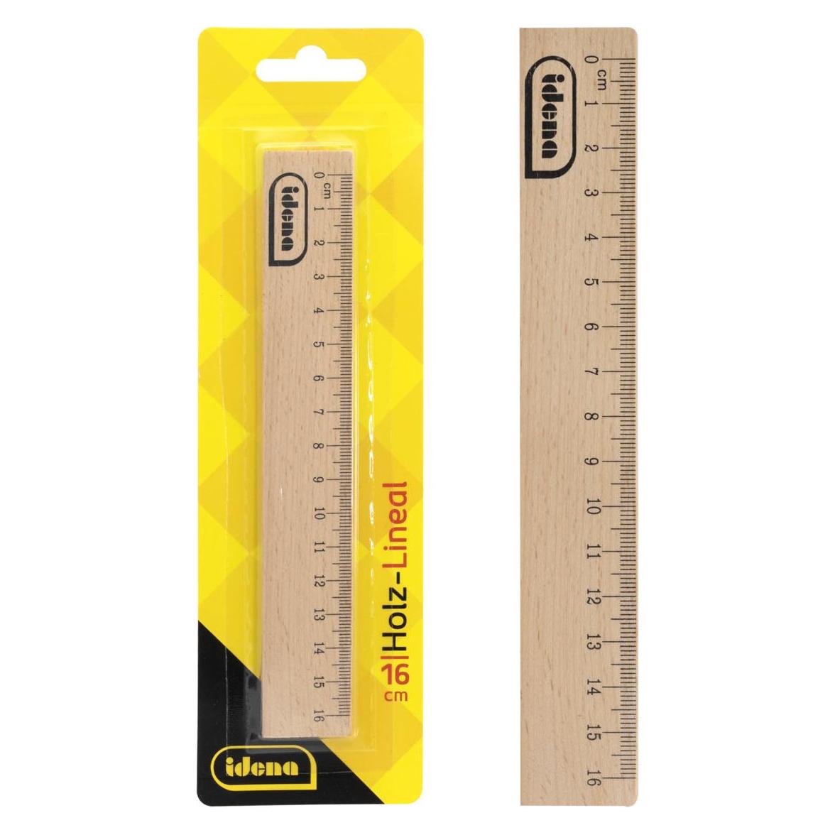 Idena Lineal Holz natur 16cm Blister (16 cm, Holz) (47531420)