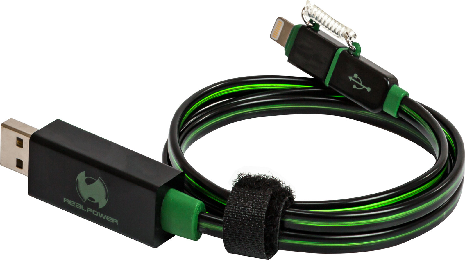 RealPower Datenkabel micro-USB naar Lightning met groene LED