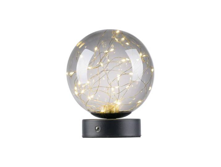 Paul Neuhaus Akku-Tischleuchte Fadas, LED-Lichterkette, USB, Gla