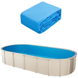 VEVOR Ovale Poolfolie, 610x375x147 cm, Innenfolie Ersatzfolie Innenhülle Schwimmbadfolie Überlappungsfolie aus Vinyl in Standardstärke, für oberirdische Pools mit 132 cm hohen Wänden, einfarbig