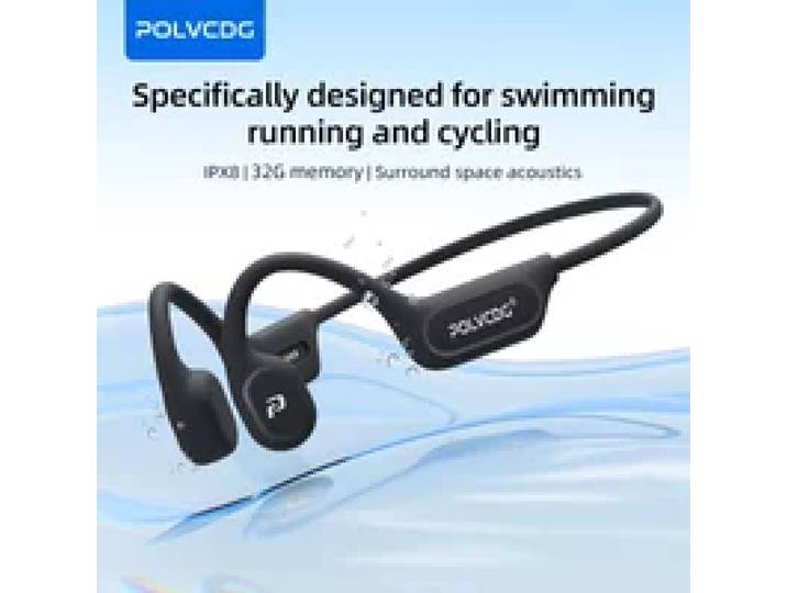 POLVCDG X9 Beengeleidingsoortelefoons 32G IPX8 Waterdicht Open ontwerp voor zwemmen Hardlopen Fietsen Hangende oortelefoons