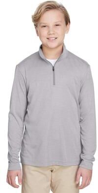 Team 365 TT31HY Youth Zone Sonic Heather Performance Quarter-Zip Pullover T-Shirt size XL   Polyester