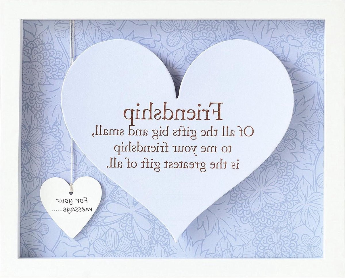 Zeg met Sentiment Harten Frame Vriendschap Geschenk met Koperfolie Tekst - Veelkleurig
