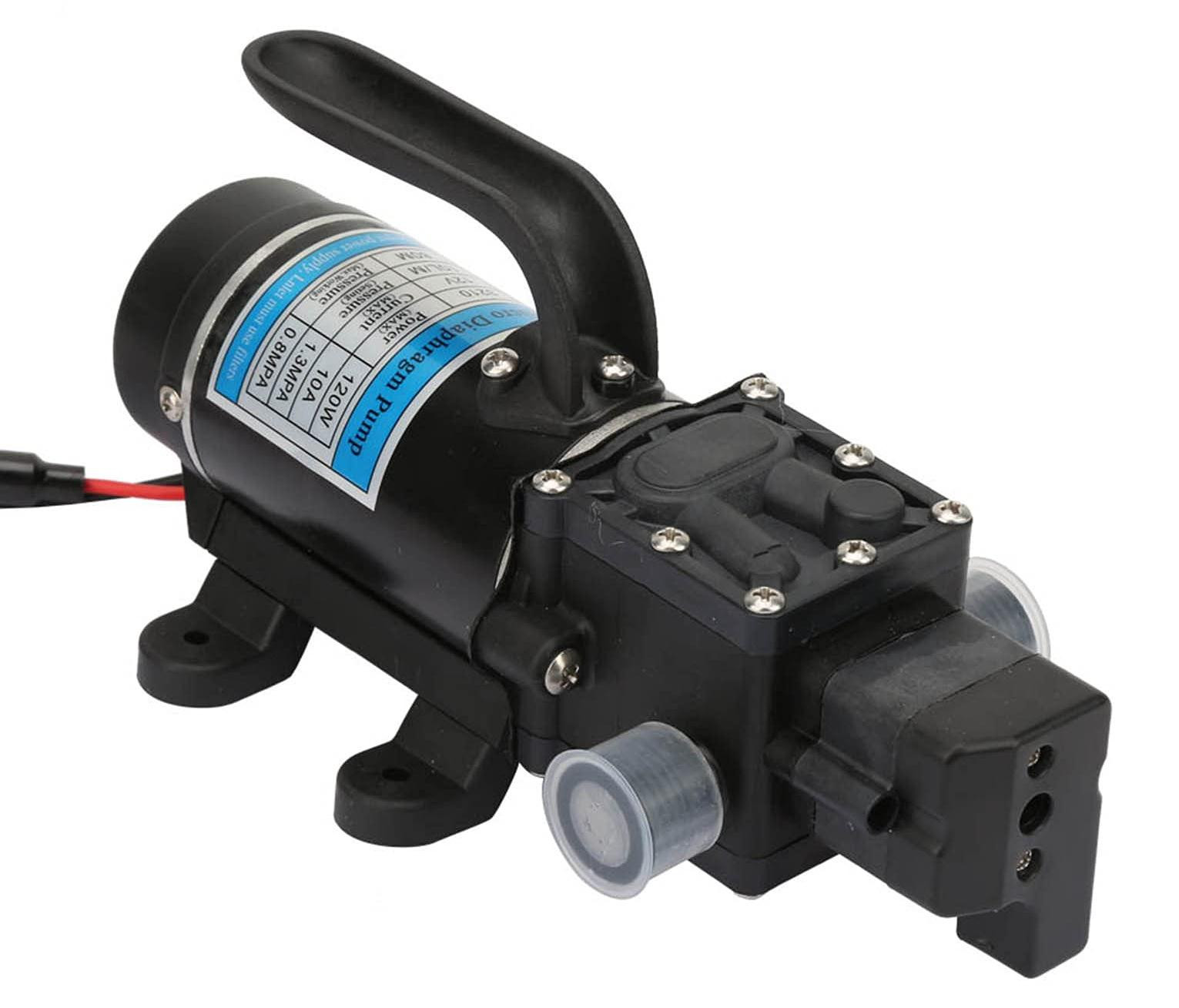 Dripio Zelfaanzuigende membraanpomp, 120W, 12V, 10 liter per minuut, maximale opvoerhoogte 130 meter