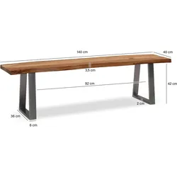 Wohnling, Sitzbank, 140x40x45,5 (140 cm)