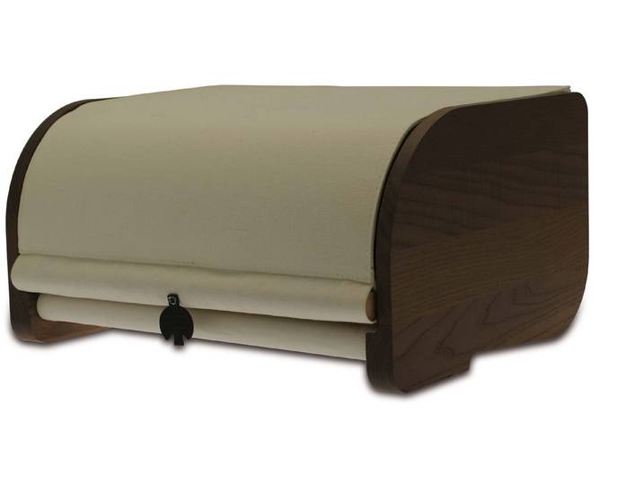 Legnoart Brotkasten Eschenholz Segeltuch Braun Weiß BB-21, Eschenholz und Segeltuch