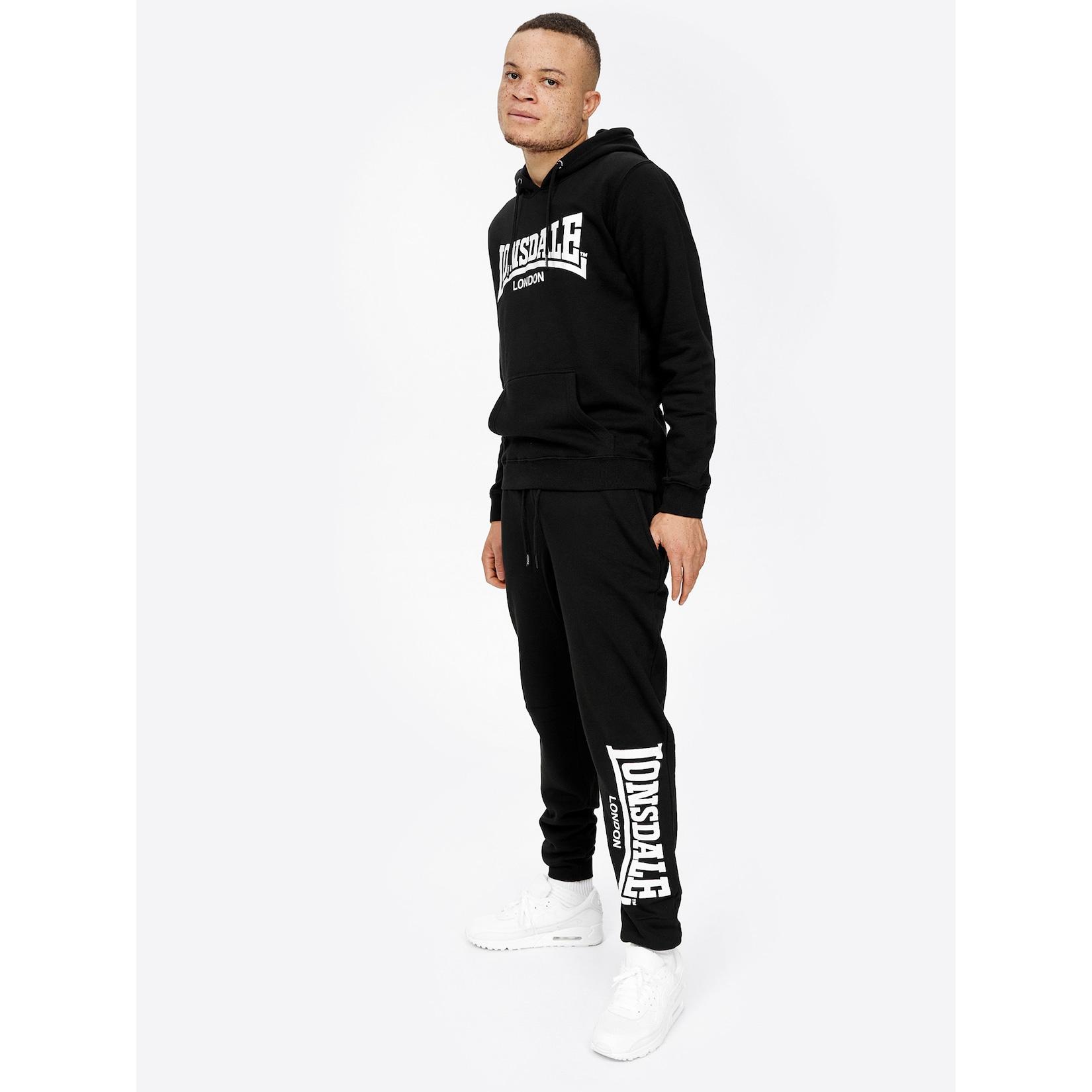 Lonsdale Herren Trainingsanzug mit Kapuze schmale Passform CLOUDY