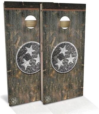 Skip's Garage Tennessee Flag Rustic Outdoor Cornhole Board Set