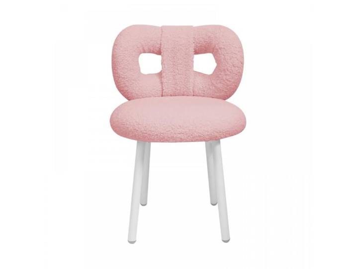MIPAN. TABOURET DE COIFFEUSE REMBOURRÉ AVEC DOSSIER ET MOTIF NŒUD PAPILLON CHAISE DE MAQUILLAGE 1PCS 45 X 45 X 61 CM ROSE