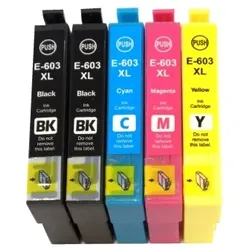 5x Tintenpatronen kompatibel f. Epson WorkForce WF2870 DWF ersetzt Epson 603 und 603XL Tintenpatronen