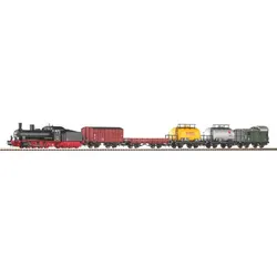 PIKO 57123 H0 Start-Set Güterzug Dampflok G7, Güterwagen und Bettungsgleis, DB, Ep. III