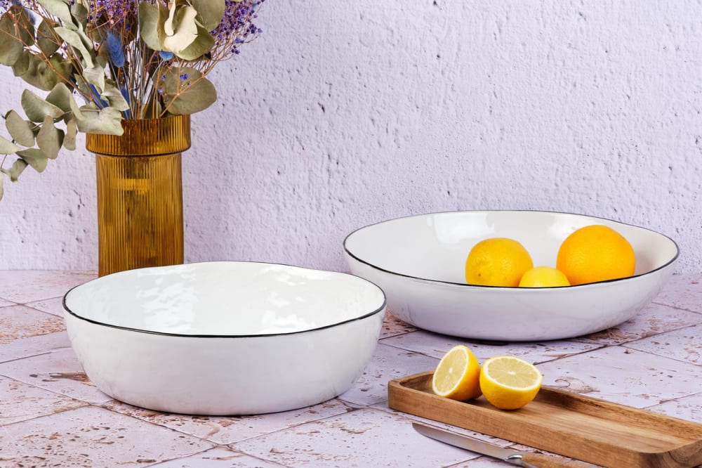 Björn Corbeille à fruits en grès blanc d Blanc 0x0cm