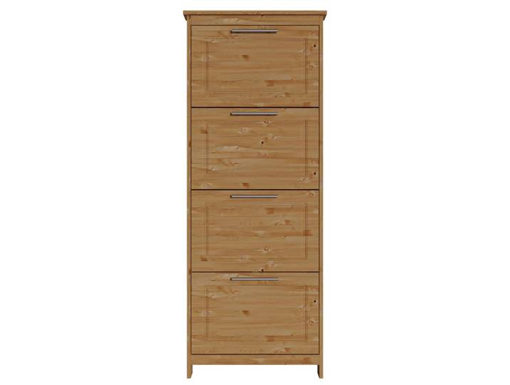 Schuhkipper GOODPRODUCT Lukas, Schuhkommode, schmal, Schuhregal, Schuhorganizer , beige (natur), B:60cm H:154cm T:19cm, FSC-zertifiziertes Massivholz, Sideboards, Schuhkipper, aus massiver Kiefer, dekorative Fräsungen, Breite 60 cm