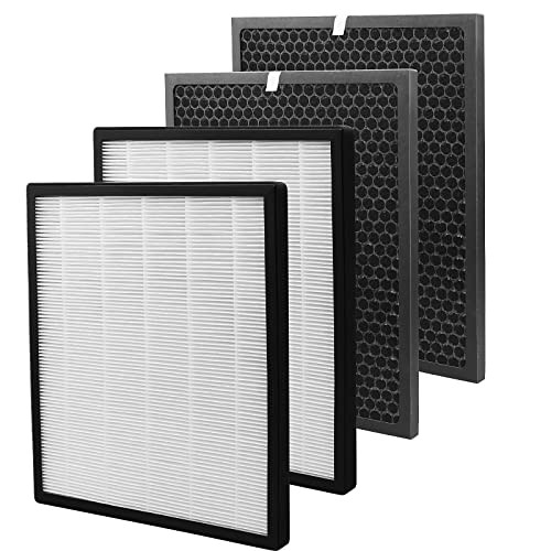 Colorfullife LV-PUR131 vervangende filters compatibel met LEVOIT LV-PUR131 en LV-PUR131S luchtreinigers, set van 2 HEPA en 2 actieve koolfilters