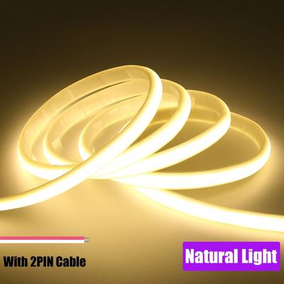 Uplift Picks IP67 COB LED Strip Light 12V 24V Waterproof Flexible Neon Tape natural Light With 2 Pin 24 V 7m