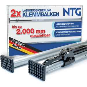 NTG Rundsperrbalken LS8596, Klemmbalken, Aluminium, universell, von 163 - 200 cm, 2 Stück
