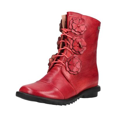 Schnürstiefelette LAURA VITA "LAURA VITA Stiefelette Leder", Damen, Gr. 39, rot, Leder, Schuhe Schnürstiefelette