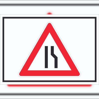 HB-Druck Schild Achtung Verengte Fahrbahn rechts Symbol A5 (148x210mm)