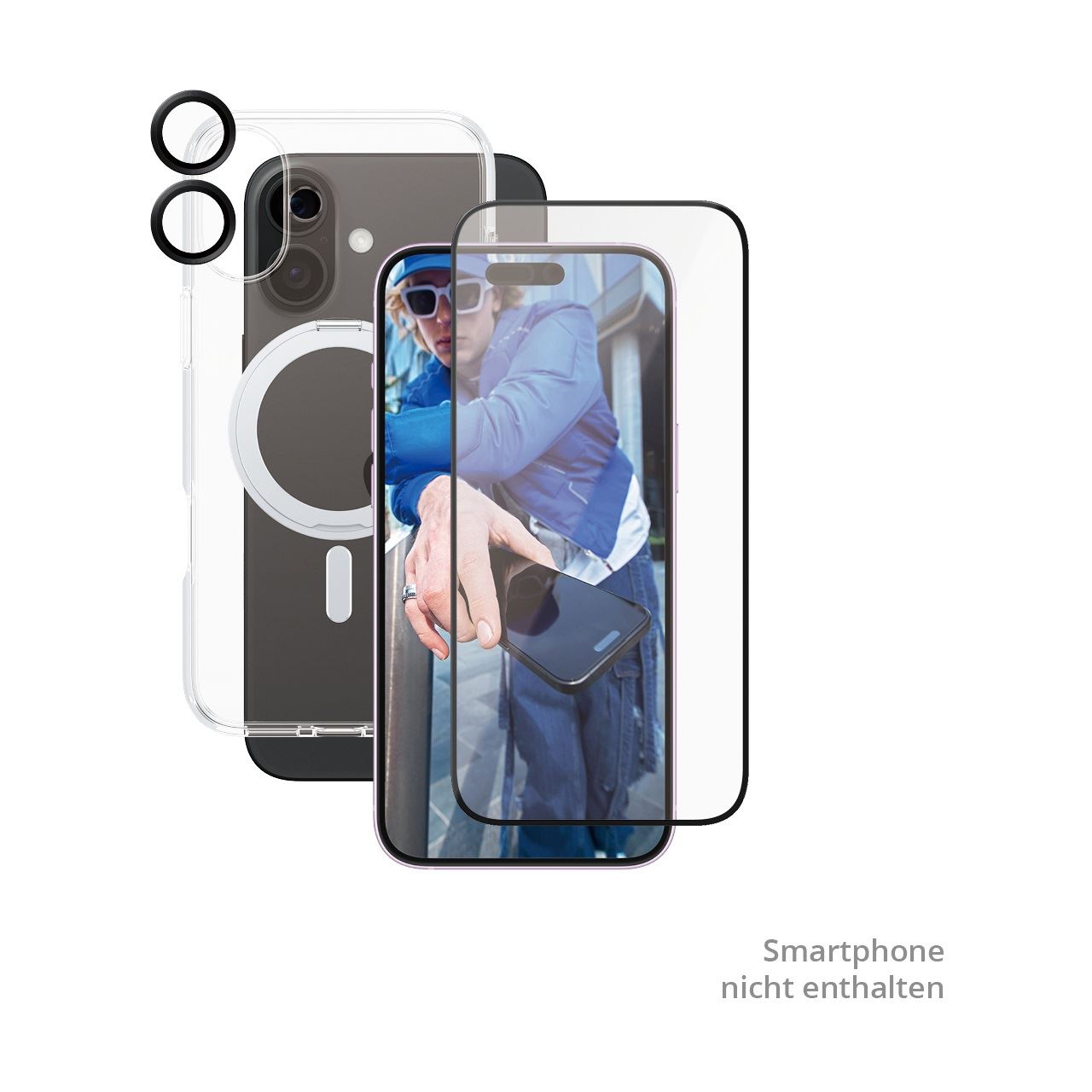 PanzerGlass CARE Feature 3-in-1 Ceramic Bundle iPhone 16 Plus