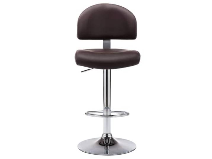 HKLGBVCR Barhocker, Braun, Kunstleder, mit verchromtem Stahlsockel und 360° drehbarer Hocker, integrierte Fußstütze, 110 kg Tragkraft, für Küche und Esszimmer