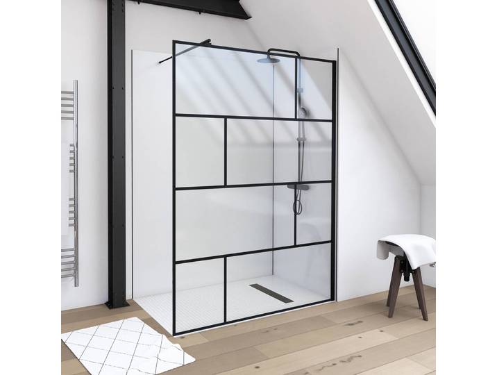 Duschwand Walk-In II 140cm Schwarz