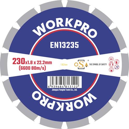 WorkPro GSOSSE-4 Trennscheibe 230mm 1 St. Keramik, Porzellan, Marmor, Mauerwerk, Glas, Kalkstein, Granit, Naturstein, Sandstein