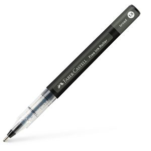 Faber-Castell Tintenroller Free Ink Broad, 348399, Gehäuse schwarz, Strichbreite 0,8mm, Schreibfarbe schwarz