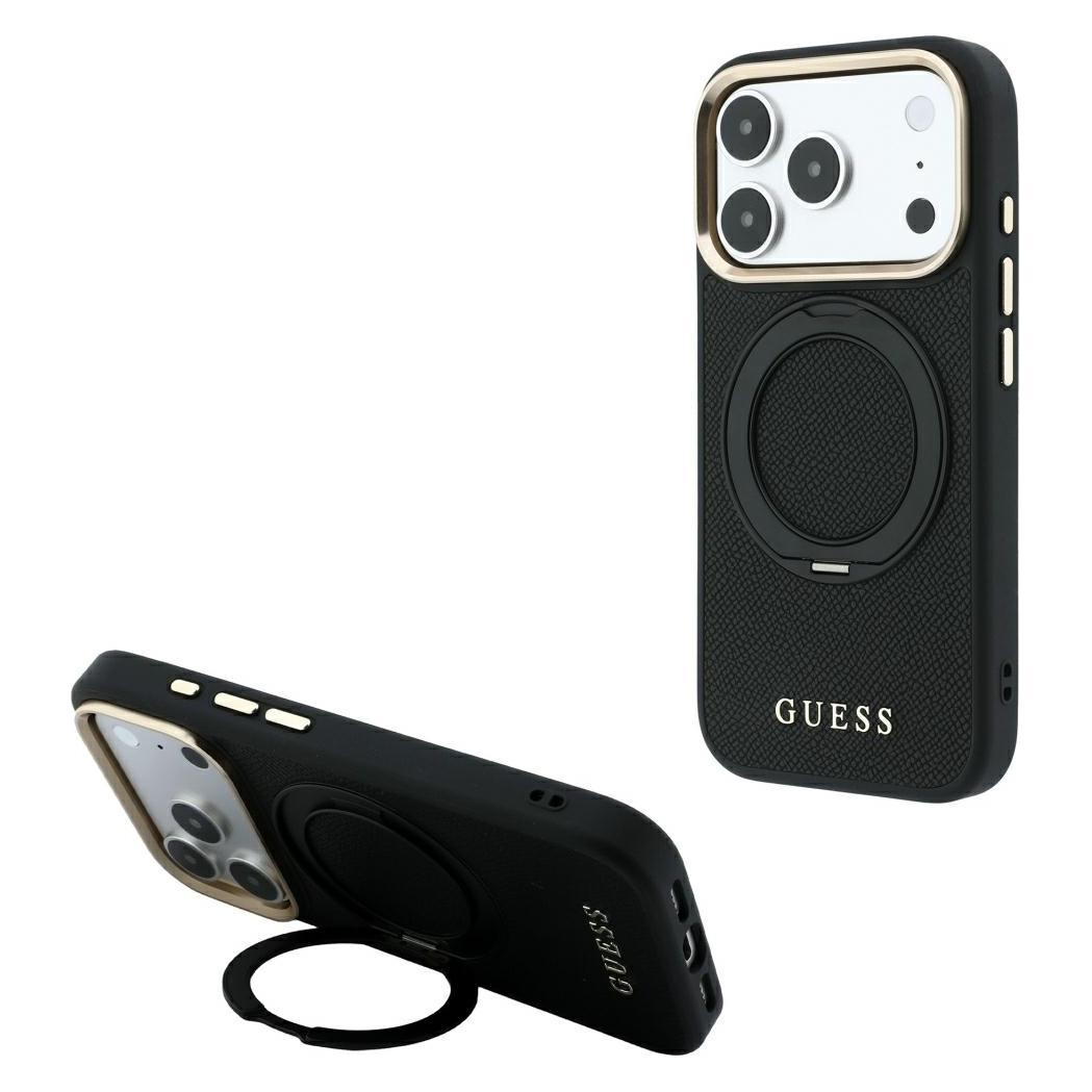 Guess - Grained Ring MagSafe - iPhone 18 Pro Max - Black (Apple iPhone 17 Pro Max, Apple iPhone 18 Pro Max) (GUESS)