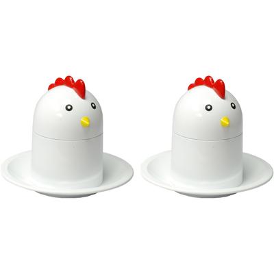 Eierköpfer GSD HAUSHALTSGERÄTE, weiß, B:10cm H:5cm L:10cm, Kunststoff, Küchenschneider, Kunststoff, Chicken-Design