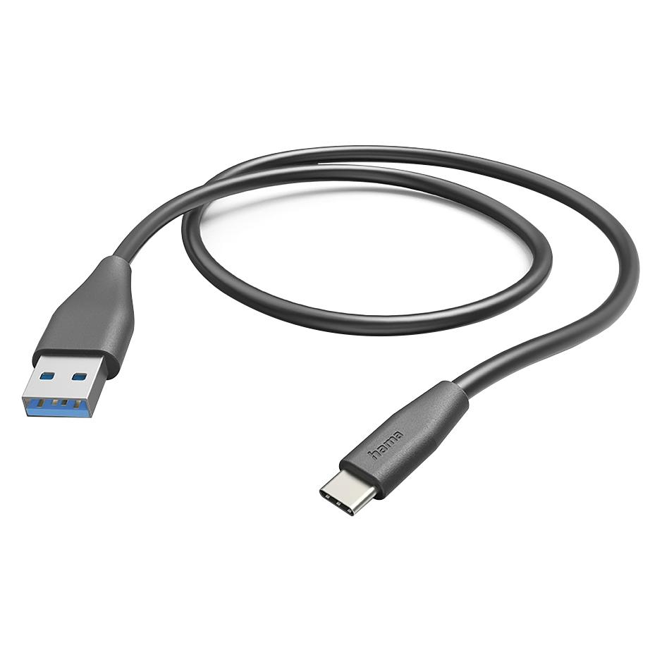 Hama USB-Kabel, USB-A - USB-C, 1,5 m, Schwarz (1.50 m, USB 2.0) (00201595)