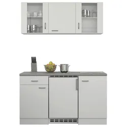 Miniküche Wito m. Geräten B: ca. 150cm Weiß/Grau