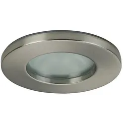 Brumberg Outdoor HV-Einbau-Downlight OGDAN, IP65, rund, Ø 8.2cm, GU10 max. 10W, starr, Metall-Guss / Frostglas, Nickel matt BRUM-36149250