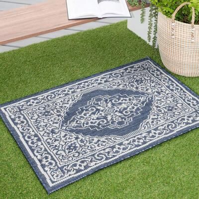 Alise Rugs Exo Coastal Oriental Indoor/Outdoor Area Rug