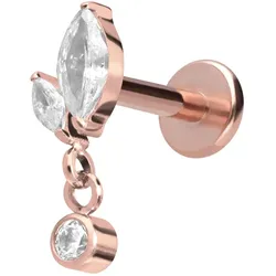 Titan Labret mit Innengewinde KNOSPE + KRISTALL
